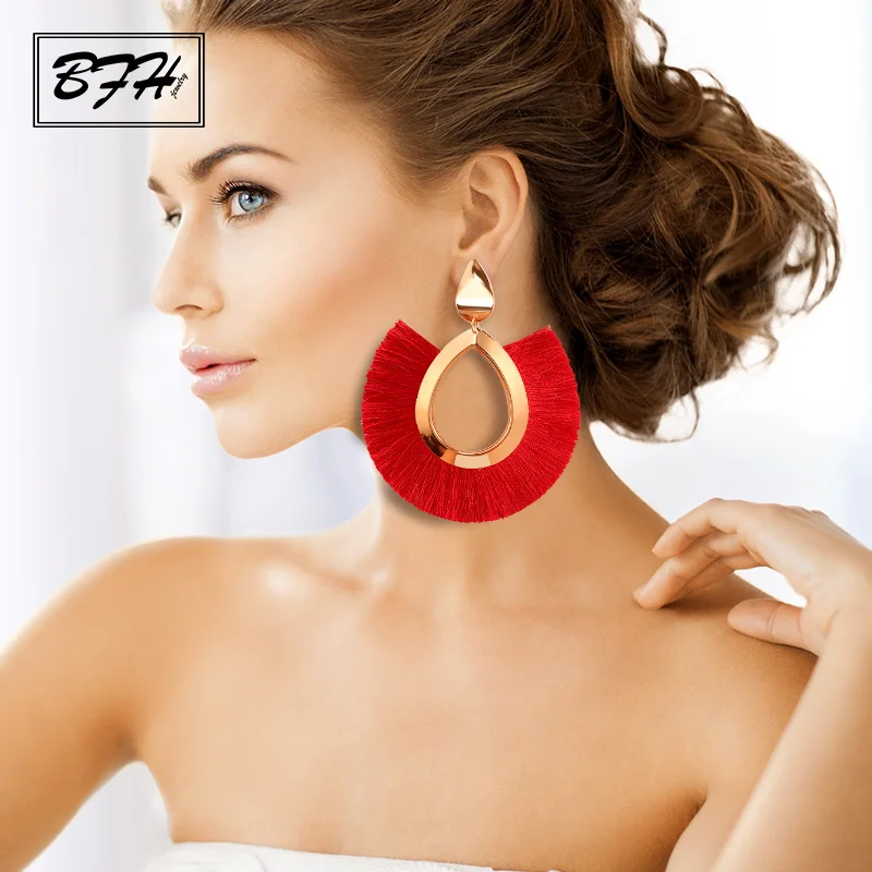 BFH Bohemian Big Tassel Drop Earrings for Women Female Lady Boucles d'oreilles Fringe Серьги Woman Earring Jewelry Gift
BFH Bohemian Big Tassel Drop Earrings for Women Female Lady Boucles d'oreilles Fringe Серьги Woman Earring Jewelry Gift