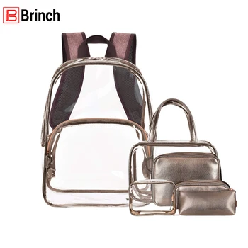 BRINCH Fashion Hologram Large Capacity Laser Transparent Backpack Waterproof PVC Clear Daily Women Backpack For Teenage Girls
BRINCH Fashion Hologram Large Capacity Laser Transparent Backpack Waterproof PVC Clear Daily Women Backpack For Teenage Girls