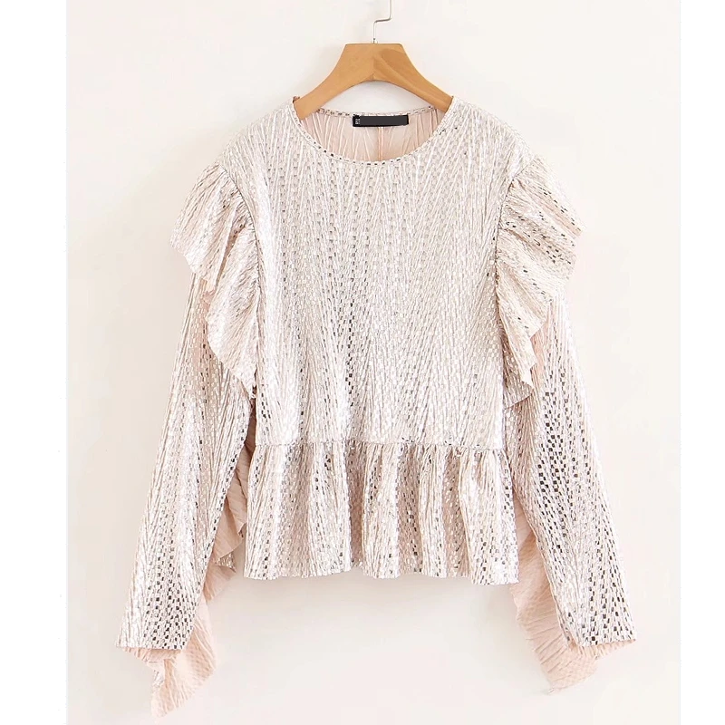 2018 women long sleeve stack ruffles hot silver plaid blouse ladies o neck casual slim brand shirt feminina blusas tops LS2300
2018 women long sleeve stack ruffles hot silver plaid blouse ladies o neck casual slim brand shirt feminina blusas tops LS2300