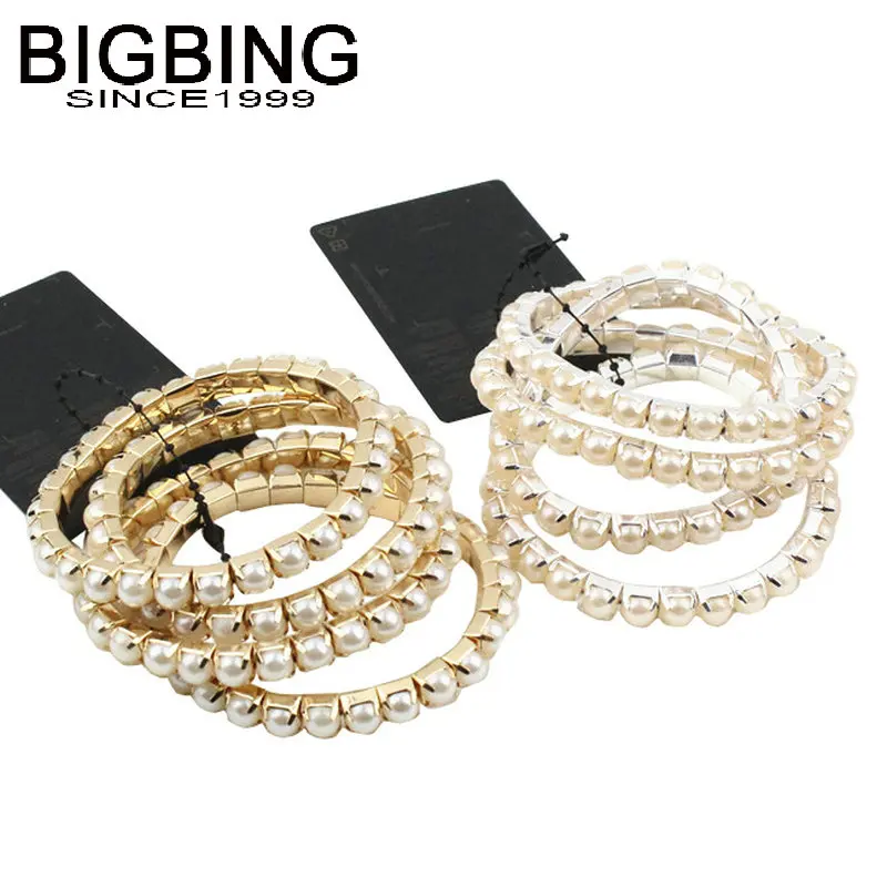 V186 BIGBING Jewelry Fashion golden silver pearl layered charm bracelet women bracelet fashion jewelry Free shipping
V186 BIGBING Jewelry Fashion golden silver pearl layered charm bracelet women bracelet fashion jewelry Free shipping