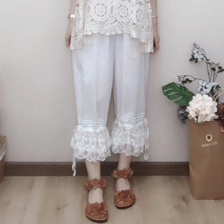 Mori Girl Style Cotton Lace Thin Pants Vintage Solid Elastic Waist Large Size Loose Casual Lace Ankle Length Pants For Lady 1918
Mori Girl Style Cotton Lace Thin Pants Vintage Solid Elastic Waist Large Size Loose Casual Lace Ankle Length Pants For Lady 1918