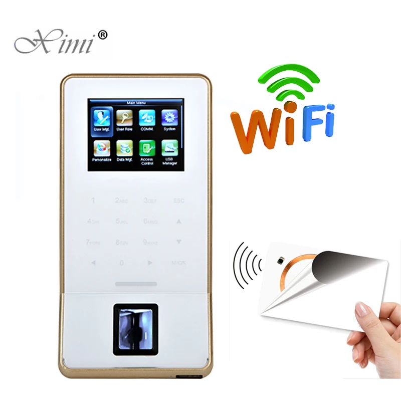 

ZK F22 WIFI Biometric Fingerprint Door Access Control System And Time Attendance With 13.56MHZ IC MF Card Reader