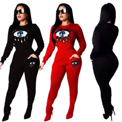 Women Tracksuit Two Pieces Set Eye Sequined long Sleeve Tops + Pants Suit set Outfits Casual Sportswear
Women Tracksuit Two Pieces Set Eye Sequined long Sleeve Tops + Pants Suit set Outfits Casual Sportswear