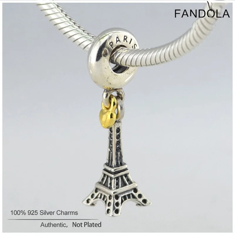 Authentic 925 Sterling Silver Eiffel Tower Heart Dangle Charm Beads for Jewelry Making Fits European Charm Bracelet Berloque
Authentic 925 Sterling Silver Eiffel Tower Heart Dangle Charm Beads for Jewelry Making Fits European Charm Bracelet Berloque