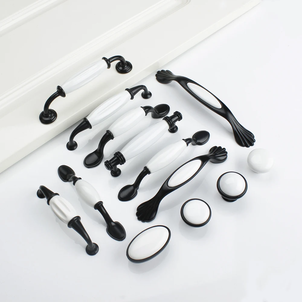 1PC Black White Ceramic Door Handles Country Style Drawer Pulls Knob For Kitchen Cabinet Handles and Knobs Furniture Handles
1PC Black White Ceramic Door Handles Country Style Drawer Pulls Knob For Kitchen Cabinet Handles and Knobs Furniture Handles