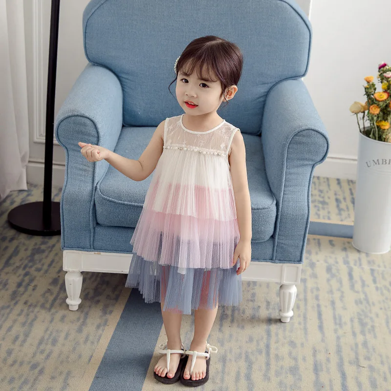 Girls Dresses 2019 Sweet Princess Dress Baby Kids Clothing Wedding Party Children Pink Applique | Мать и ребенок