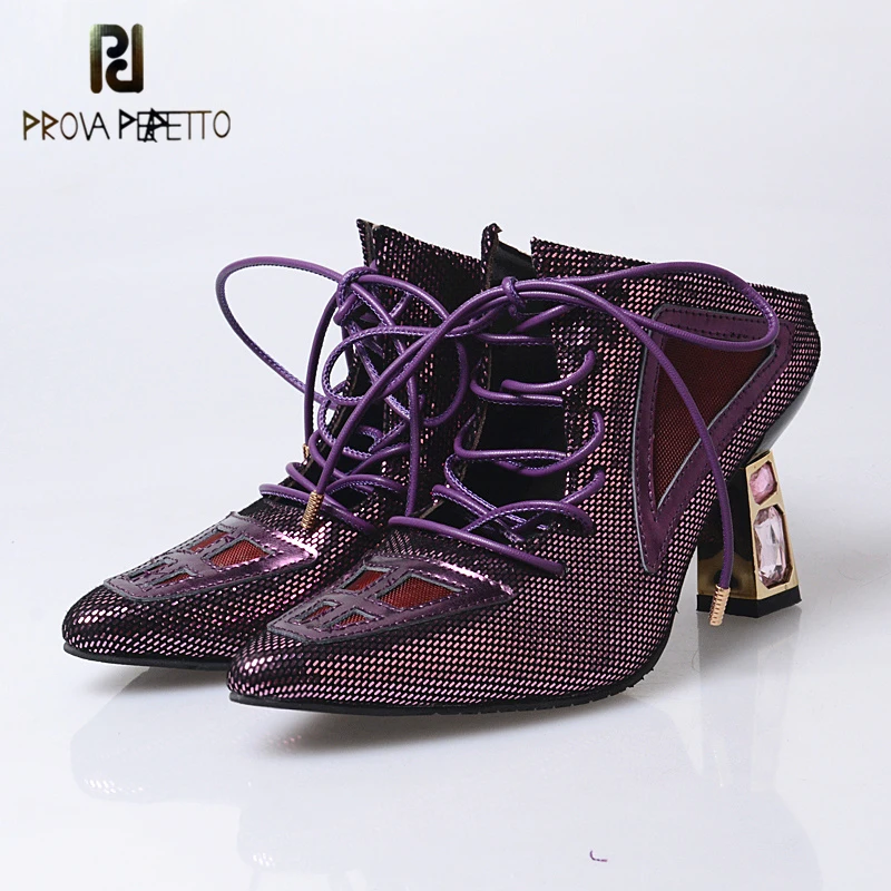Prova perfetto Spring Pointed Toe Shoes Women High Heels Genuine Leather Slippers Lace Up Slipper Bling Sexy High Heels Shoe
Prova perfetto Spring Pointed Toe Shoes Women High Heels Genuine Leather Slippers Lace Up Slipper Bling Sexy High Heels Shoe