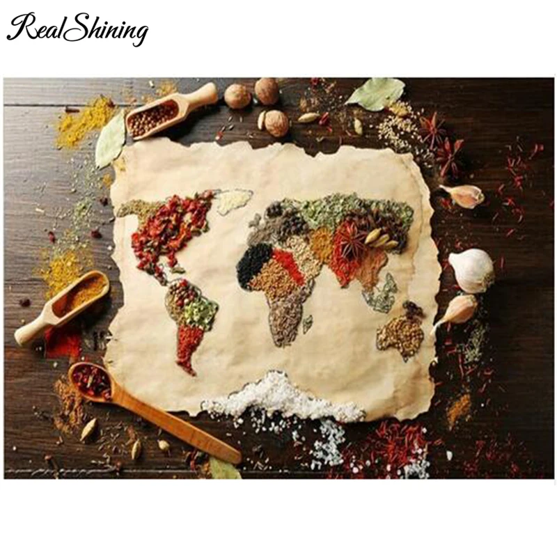 5d diy Diamond Mosaic Embroidery Spices Food World Map Diamond Painting Full square Rhinestone cross stitch patterns FS3102
5d diy Diamond Mosaic Embroidery Spices Food World Map Diamond Painting Full square Rhinestone cross stitch patterns FS3102