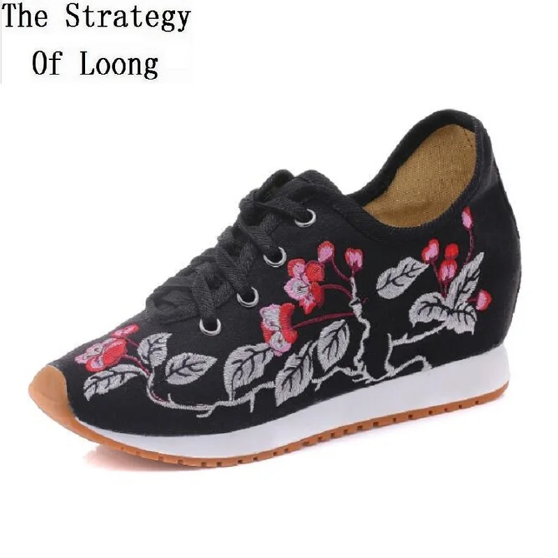 Spring Autumn Winter Casual China Style Canvas Embroider Height Increasing Ankle Women Pumps Lace-Up Lady Shoes 20190517
Spring Autumn Winter Casual China Style Canvas Embroider Height Increasing Ankle Women Pumps Lace-Up Lady Shoes 20190517