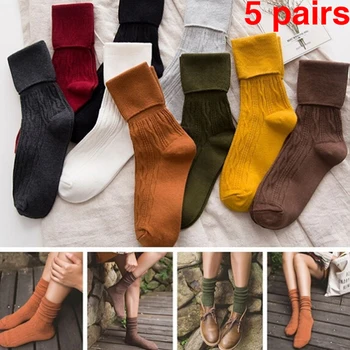 1pair/5pairs Warm Thick Socks Women Pile Heap Crew Socks Autumn Winter Casual Fashion Design Cotton Solid Soft Dress Socks
1pair/5pairs Warm Thick Socks Women Pile Heap Crew Socks Autumn Winter Casual Fashion Design Cotton Solid Soft Dress Socks
