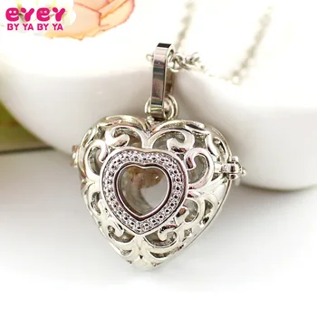 

1PC Heart Filigree Hollow Cage Locket Pendant with glass ball Memory Locket Pendant Cremation Jewelry Fillable Jewelry