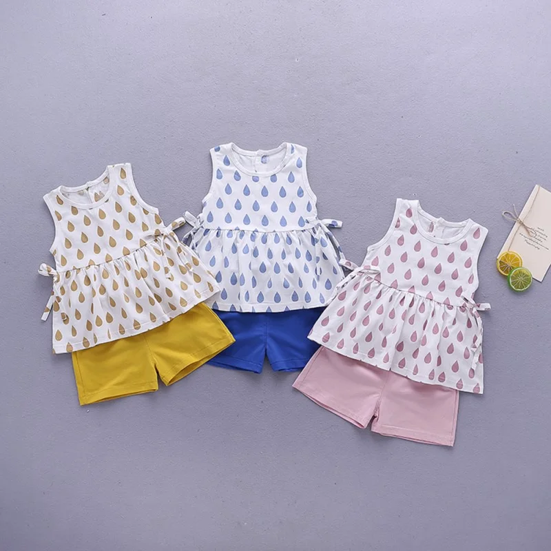 Summer Baby Girls Casual Sleeveless Drop Print Tops Vest+Shorts Suits Costume Set
Summer Baby Girls Casual Sleeveless Drop Print Tops Vest+Shorts Suits Costume Set