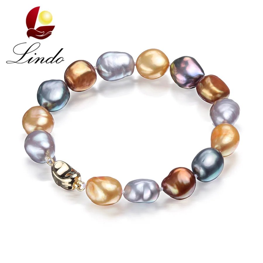 9-10mm Big Natural Baroque Pearl Bracelets For Women Vintage Gold Color Jewelry Fashion Mix Color Strand Bracelets 18/20
9-10mm Big Natural Baroque Pearl Bracelets For Women Vintage Gold Color Jewelry Fashion Mix Color Strand Bracelets 18/20