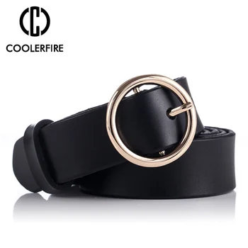 COOLERFIRE Fashion Classic round buckle Ladies wide belt Women's design high quality female casual leather belts for jeans LB007
COOLERFIRE Fashion Classic round buckle Ladies wide belt Women's design high quality female casual leather belts for jeans LB007