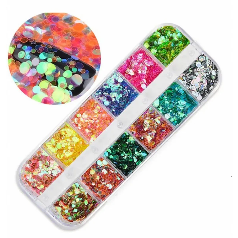 1 Box 12 Grids Nail Glitter Sequins 12 Colors Glitter Confetti DIY Glitter Flakes For UV Gel Nail Polish Art Decorations #GF0445
1 Box 12 Grids Nail Glitter Sequins 12 Colors Glitter Confetti DIY Glitter Flakes For UV Gel Nail Polish Art Decorations #GF0445