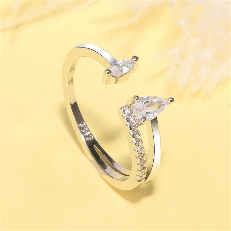 925 silver rings for women anillos mujer wedding engagement water drop silver open ring cubic zircon stone love jewellery MNR221
925 silver rings for women anillos mujer wedding engagement water drop silver open ring cubic zircon stone love jewellery MNR221
