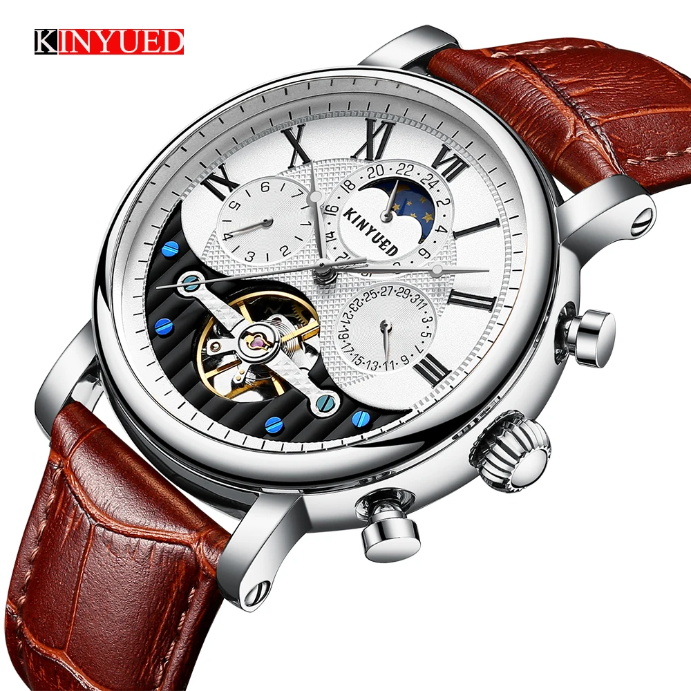 KINYUED Mens Automatic Mechanical Watch Top Luxury Brand Fashion Tourbillon Genuine Leather Man Sports Watches relogio masculino
KINYUED Mens Automatic Mechanical Watch Top Luxury Brand Fashion Tourbillon Genuine Leather Man Sports Watches relogio masculino