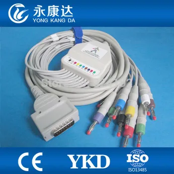 Compatible Shanghai Burdick one-piece series EKG cable with 10 leadwires AHA Banana 4.0
Compatible Shanghai Burdick one-piece series EKG cable with 10 leadwires AHA Banana 4.0