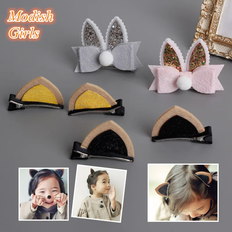 Hotsale 20pcs/lot Gold Glitter Rabbit Ear Hair Clip Pink Glitter Felt Hair Bows Barrette Pom Cute Toddler Animal Ear Hairpin
Hotsale 20pcs/lot Gold Glitter Rabbit Ear Hair Clip Pink Glitter Felt Hair Bows Barrette Pom Cute Toddler Animal Ear Hairpin