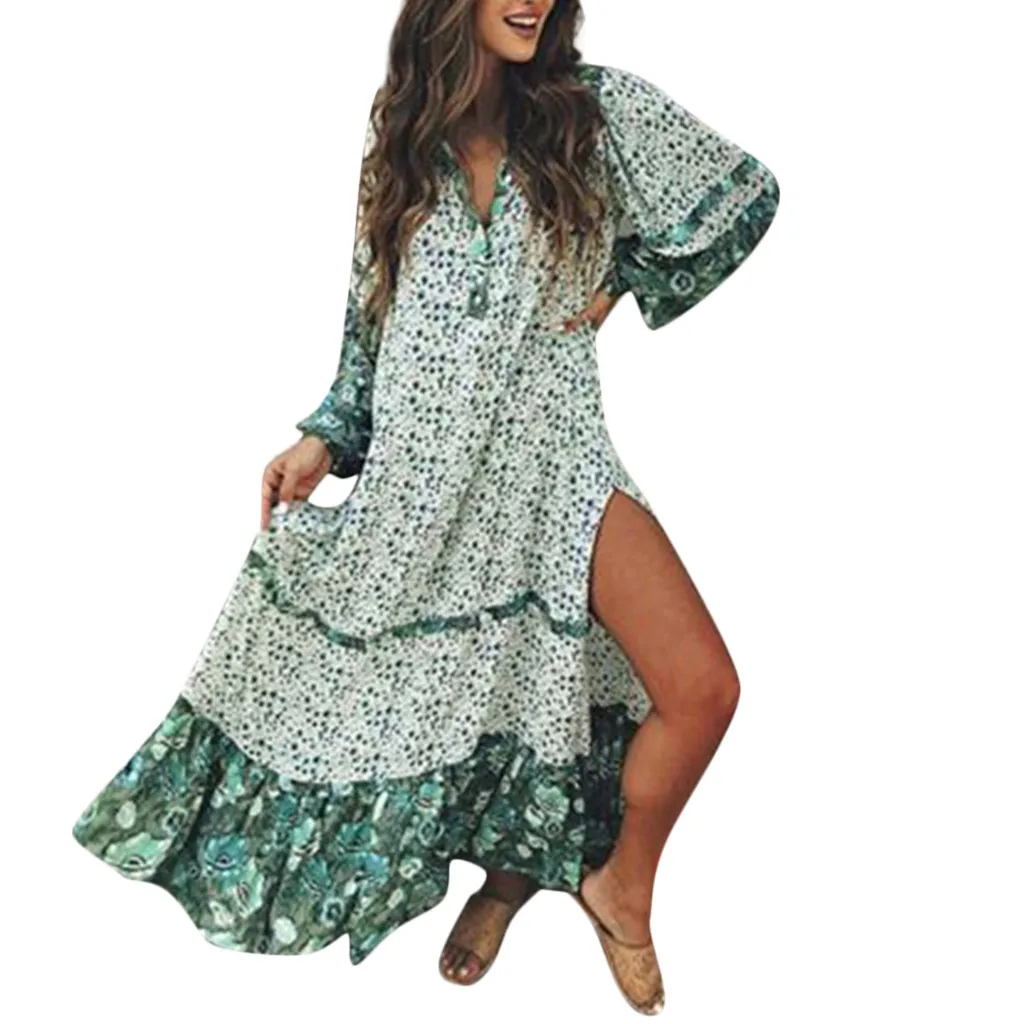 JAYCOSIN Women Clothes Sexy Loose Long Sleeve V-Neck Long Dress Casual Boho Ruffled Flower Print Girls Holiday Swing Dress 2019
JAYCOSIN Women Clothes Sexy Loose Long Sleeve V-Neck Long Dress Casual Boho Ruffled Flower Print Girls Holiday Swing Dress 2019