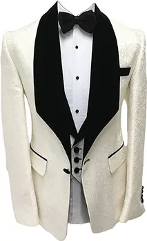 Ivory Groomsmen Groom Tuxedos Shawl Velvet Lapel Men Suits Wedding Best Man Blazer ( Jacket+Pants+Bow Tie+Vest )
Ivory Groomsmen Groom Tuxedos Shawl Velvet Lapel Men Suits Wedding Best Man Blazer ( Jacket+Pants+Bow Tie+Vest )