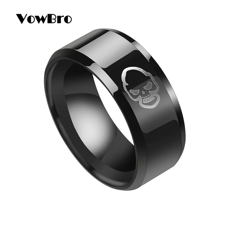 VowBro 2018 8mm Titanium Steel Black Finger Rings For Man Skull Ring For Women Jewelry Female Wedding Ring
VowBro 2018 8mm Titanium Steel Black Finger Rings For Man Skull Ring For Women Jewelry Female Wedding Ring
