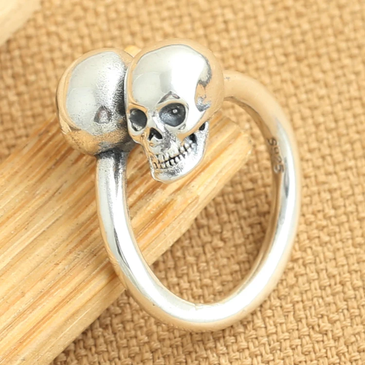 Handmade 925 Silver Skull Ring Vintage sterling silver Skeleton Cross ring good luck Skull ring Adjustable
Handmade 925 Silver Skull Ring Vintage sterling silver Skeleton Cross ring good luck Skull ring Adjustable