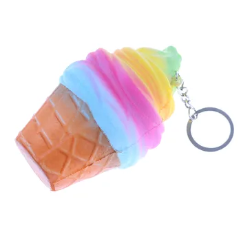 

1pcs Super Slow Rising Jumbo Squishy Rainbow Ice Cream Phone Strap Kawaii Bread Bun Cake Sweet Charm Scented Kid Toy Gift