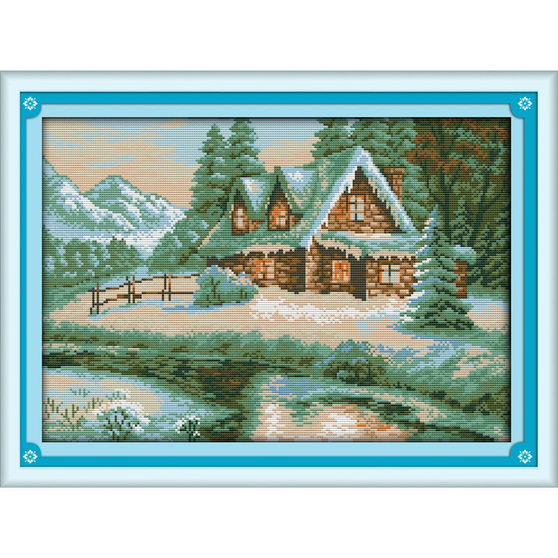 Everlasting love Lakeside snowhouse Chinese cross stitch kits Ecological cotton printed 11CT DIY new year Christmas decorations
Everlasting love Lakeside snowhouse Chinese cross stitch kits Ecological cotton printed 11CT DIY new year Christmas decorations