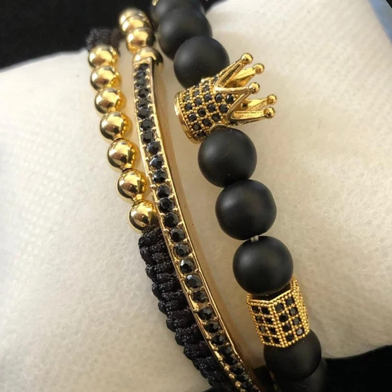 3pcs/set Men Bracelet Sets jewelry CZ Moon Crown Charms Macrame Copper Beads Bracelets Set for women pulseira masculina pulseira
3pcs/set Men Bracelet Sets jewelry CZ Moon Crown Charms Macrame Copper Beads Bracelets Set for women pulseira masculina pulseira