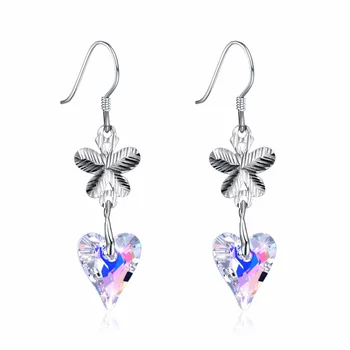Butterfly Fine Jewelry Made with Heart Crystal Charm Earrings Real S925 Sterling Silver Long Earrings for Women Gift
Butterfly Fine Jewelry Made with Heart Crystal Charm Earrings Real S925 Sterling Silver Long Earrings for Women Gift