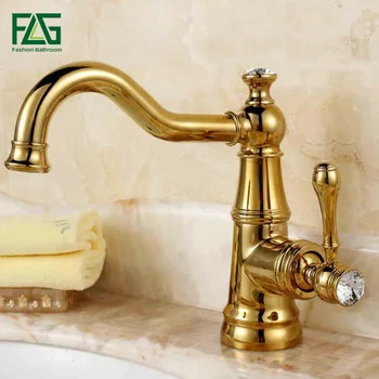 FLG Gold Plated Basin Faucets Cold and Hot Single Lever Crystal Faucet Handles Golden Classic Bathroom Faucet Mixer 915-11G
FLG Gold Plated Basin Faucets Cold and Hot Single Lever Crystal Faucet Handles Golden Classic Bathroom Faucet Mixer 915-11G