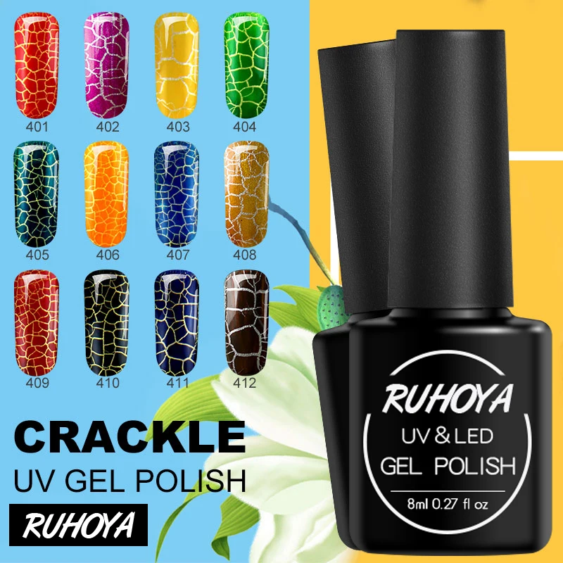 Ruhoya New 12 Colors Crackle Nail Ge Polish Soak Off Semi Permanent Enamel Nail Gel Polish Professional Manicure Top Base Coat
Ruhoya New 12 Colors Crackle Nail Ge Polish Soak Off Semi Permanent Enamel Nail Gel Polish Professional Manicure Top Base Coat