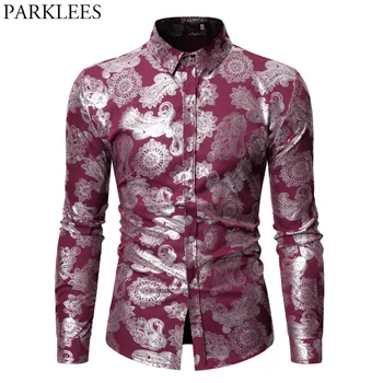Mens Steampunk Printed Shirts Casual Slim Fit Long Sleeve Gold Paisley Floral Chemise Homme Red Hipster Camisas Social Masculina
Mens Steampunk Printed Shirts Casual Slim Fit Long Sleeve Gold Paisley Floral Chemise Homme Red Hipster Camisas Social Masculina