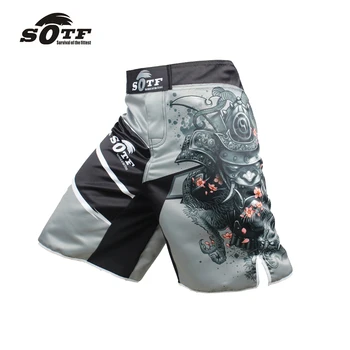 

White dragon Eagle subtitles sports breathable cotton loose boxing training pants mma short kickboxing shorts short muay thai