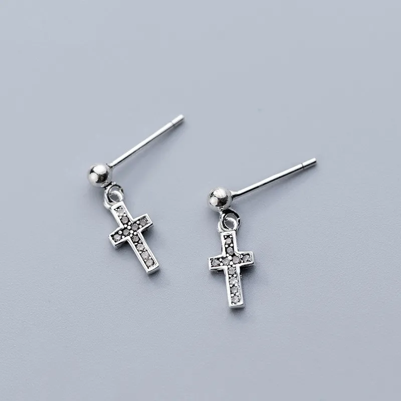 925 Sterling Silver Hypoallergenic Black Crystal Cross Stud Earrings For Women Gift Wedding Jewelry pendientes eh935
925 Sterling Silver Hypoallergenic Black Crystal Cross Stud Earrings For Women Gift Wedding Jewelry pendientes eh935