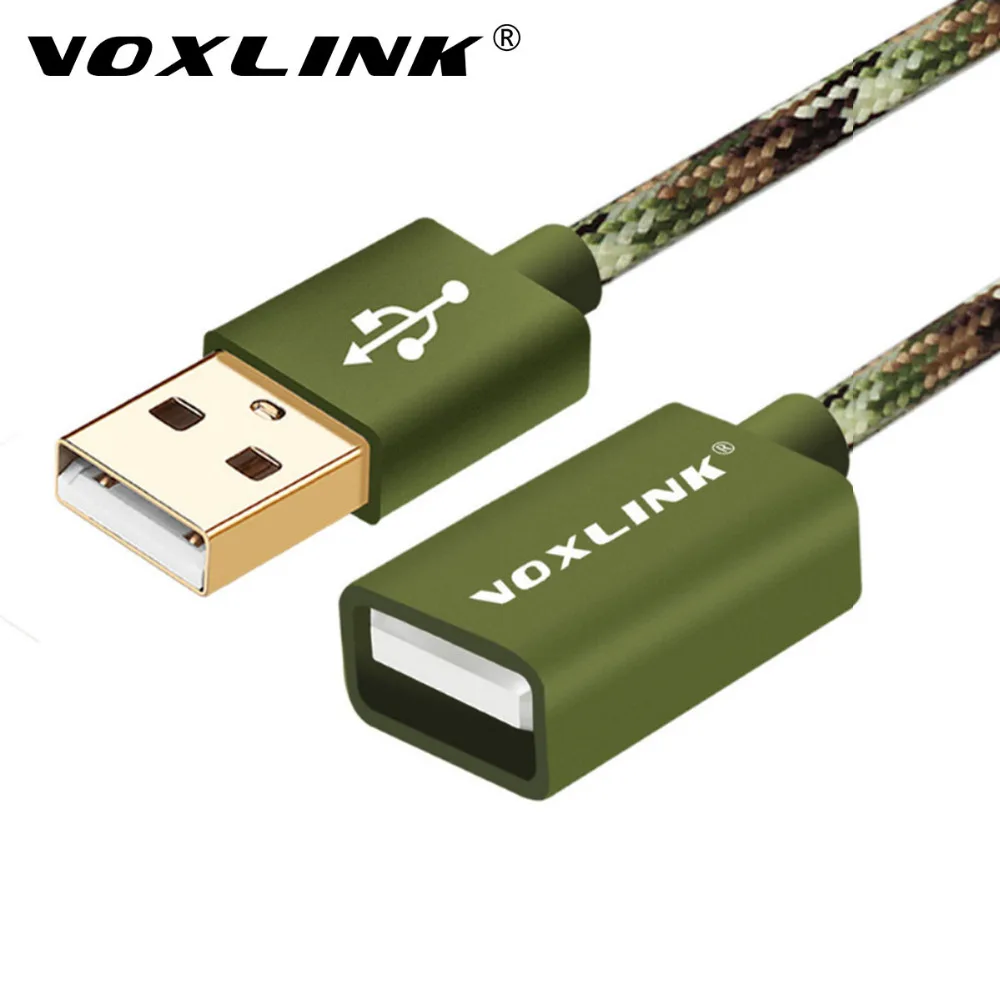 Image VOXLINK 1M 2M3M 5M USB Male to Female Extension Adapter Cable camouflage nylon USB Charging Extension Cable For iphone PC Laptop