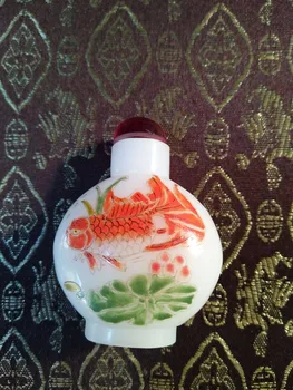Imitation jade snuff bottle glass practical hand-painted pastel flowers painting double annual fish imitation antique miscellane
Imitation jade snuff bottle glass practical hand-painted pastel flowers painting double annual fish imitation antique miscellane