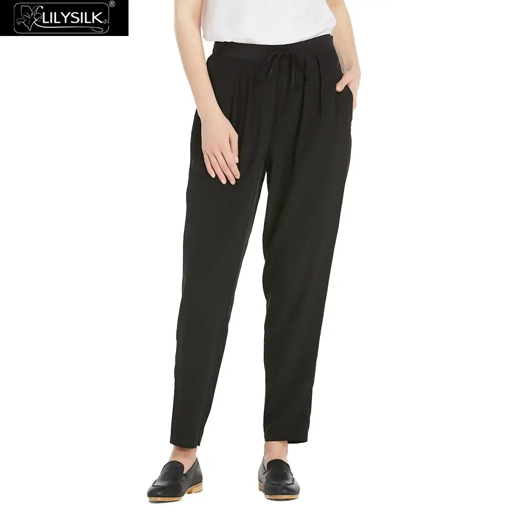 LILYSILK Pants Women's Silk Pleat Front Harem Ladies Comfortable Trousers with Adjustable Drawstring Black
LILYSILK Pants Women's Silk Pleat Front Harem Ladies Comfortable Trousers with Adjustable Drawstring Black