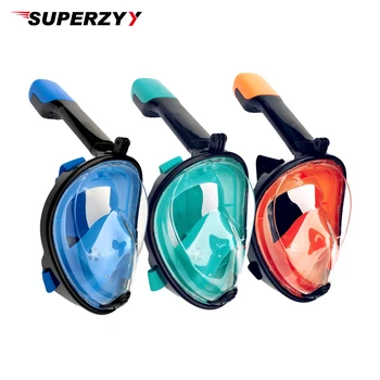 

Underwater Anti Fog Diving Mask Snorkel Swimming Training Scuba mergulho 2 In 1 full face snorkeling mask Gopro Camera Dropship