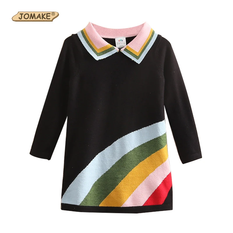 JOMAKE Girl Knitted Sweater Dress Kids Princess Dress Rainbow Lapel Girls Dresses Autumn 2018 vestidos Infant Sweaters Clothes
JOMAKE Girl Knitted Sweater Dress Kids Princess Dress Rainbow Lapel Girls Dresses Autumn 2018 vestidos Infant Sweaters Clothes
