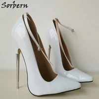 Sorbern 18cm/7'' Women Pumps Plus Size Metal Heels Ladies Party Shoes Pump Unisex Gay Dance Pumps Real Image Women Shoes High??