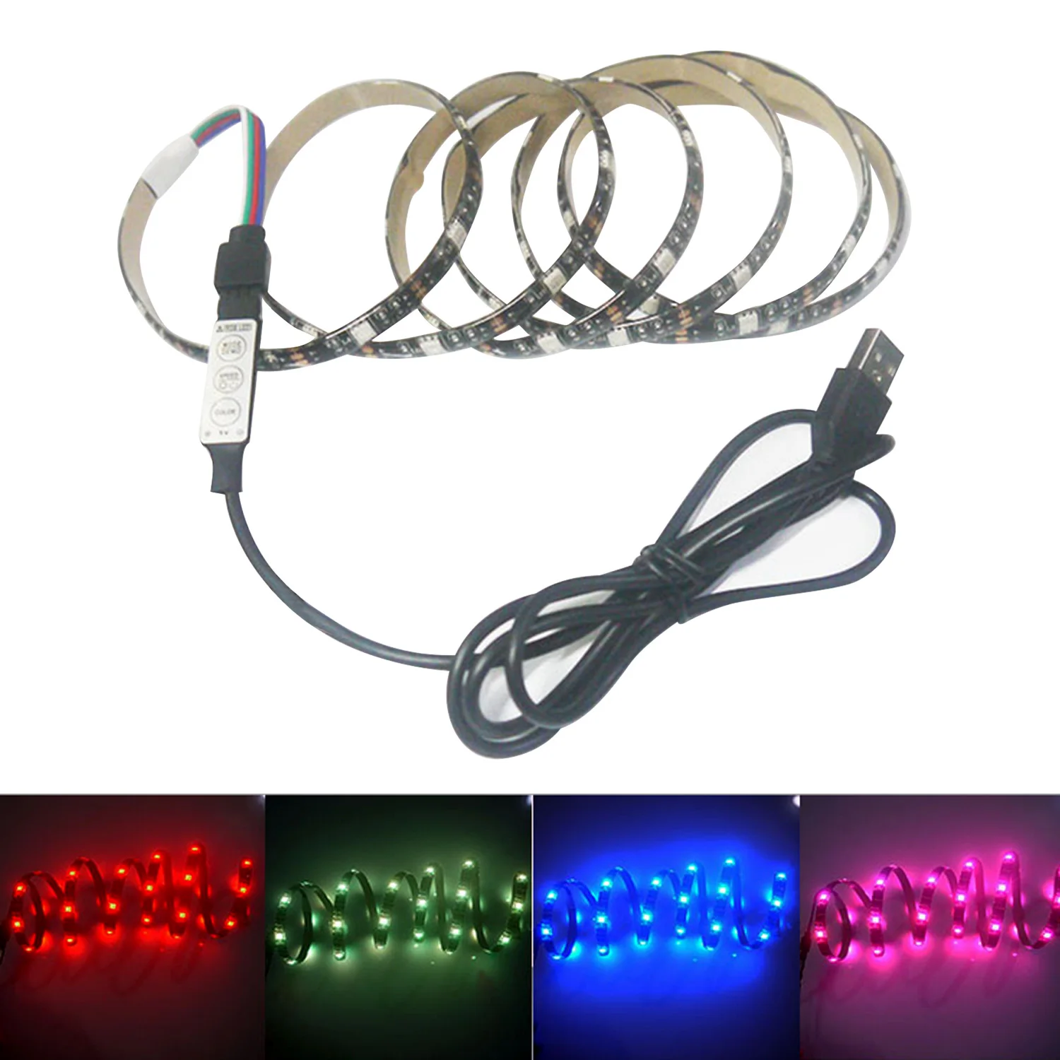 Vococal 1.5m 16 Color LED Lights Strip Tape w/Remote Control USB Cable for Home TV Backlight Background Theater Ambient Lighting
Vococal 1.5m 16 Color LED Lights Strip Tape w/Remote Control USB Cable for Home TV Backlight Background Theater Ambient Lighting