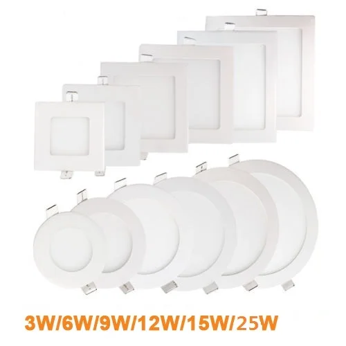Recessed LED Ceiling Light 3-25W Warm White/Natural White/Cold White Square Ultra thin led panel light AC85-265V LED Down Light
Recessed LED Ceiling Light 3-25W Warm White/Natural White/Cold White Square Ultra thin led panel light AC85-265V LED Down Light