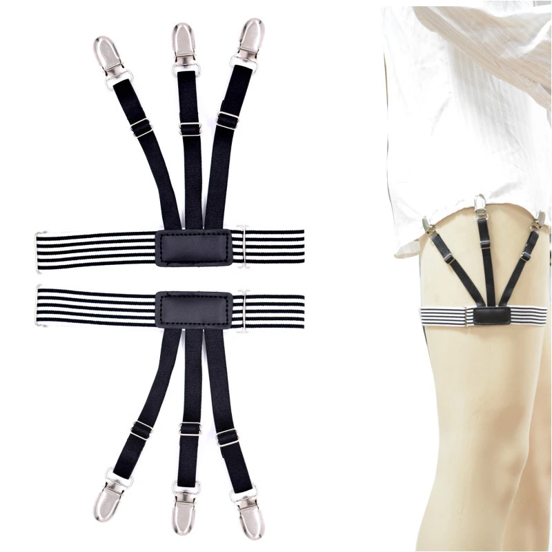 1 Pair Uniform Shirt Stays Holders Elastic Garter Belts with Non-slip Locking Clamps Black white Stripes Shirt Holder Suspenders
1 Pair Uniform Shirt Stays Holders Elastic Garter Belts with Non-slip Locking Clamps Black white Stripes Shirt Holder Suspenders