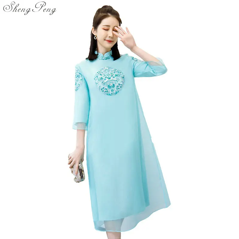 2019 summer long cheongsam dress modern qipao dress sexy chinese dresses chinese traditional dress vestido oriental qipao V1560
2019 summer long cheongsam dress modern qipao dress sexy chinese dresses chinese traditional dress vestido oriental qipao V1560