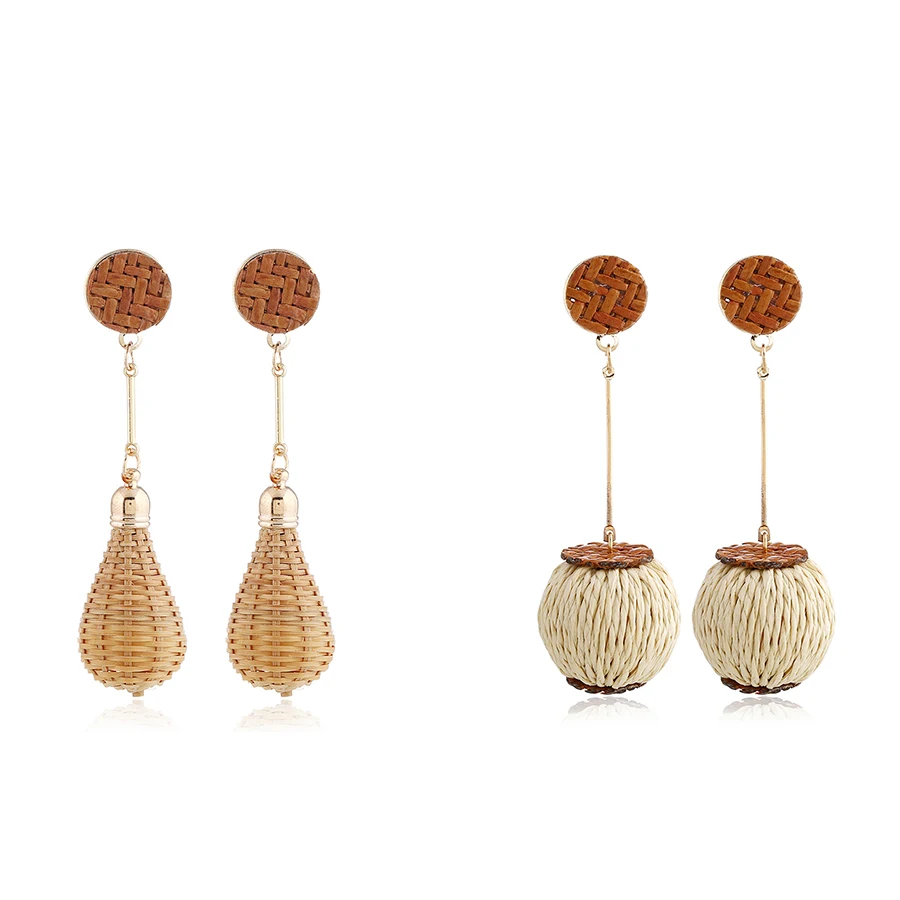 Straw Bulb Bamboo Rattan Woven Earrings Woven Dangle Earrings For Women Fashion Jewelry Pendant Statement Earrings Accessories
Straw Bulb Bamboo Rattan Woven Earrings Woven Dangle Earrings For Women Fashion Jewelry Pendant Statement Earrings Accessories