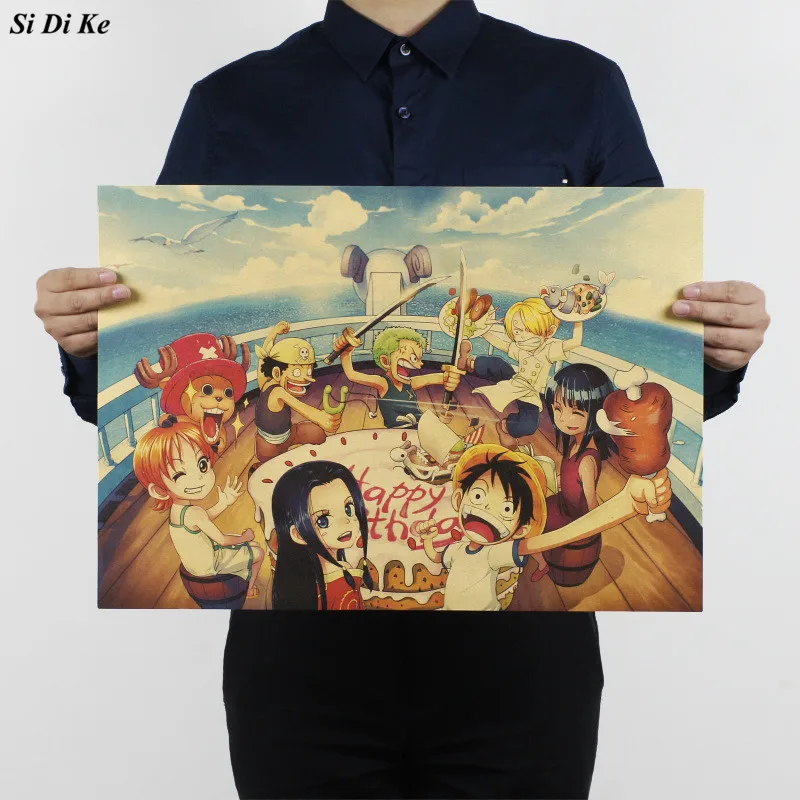 Classic Anime One Piece Poster Vintage Paper Home Decor Retro Kraft Paper Luffy Wall Sticker Poster 51.5x36cm
Classic Anime One Piece Poster Vintage Paper Home Decor Retro Kraft Paper Luffy Wall Sticker Poster 51.5x36cm