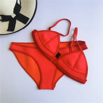 2018 New Sexy Micro Triangle Bikinis Set Neoprene Push Up Women Vintage Tong String Swimsuit Brazilian Beach Bathing Swimwear
2018 New Sexy Micro Triangle Bikinis Set Neoprene Push Up Women Vintage Tong String Swimsuit Brazilian Beach Bathing Swimwear