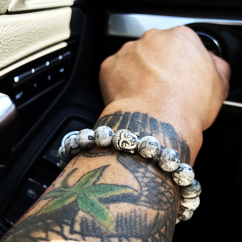 Mcllroy Gray Striped Natural Stone Beads Bracelet Cooper Buddha Men's gift Charm Bracelets Bangles Yoga bead Reiki Prayer Bijoux
Mcllroy Gray Striped Natural Stone Beads Bracelet Cooper Buddha Men's gift Charm Bracelets Bangles Yoga bead Reiki Prayer Bijoux